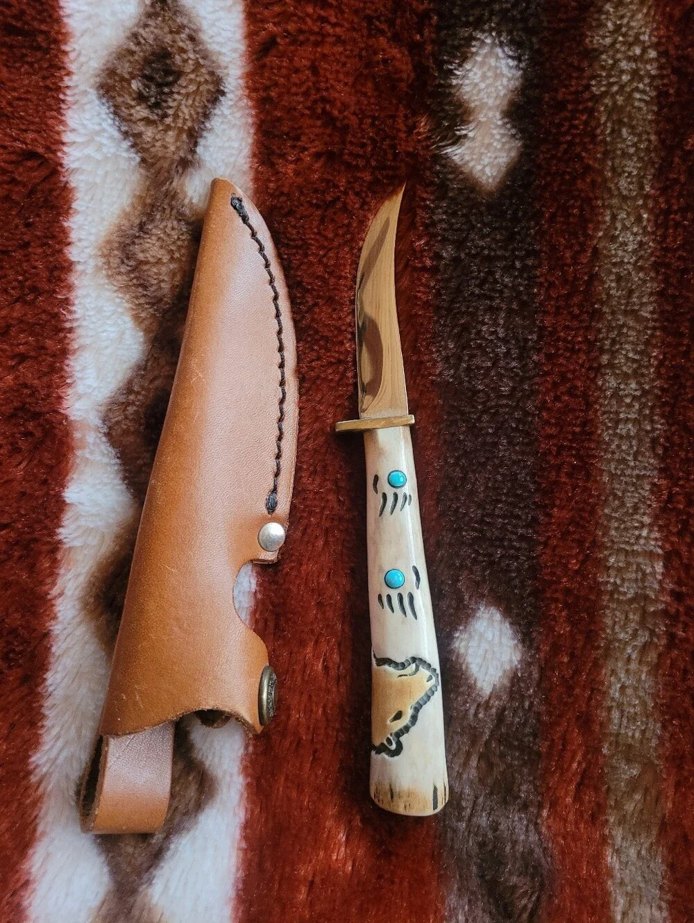 Handmade Antler Handle Knife Made By Award Winning Artist Ted Miller.